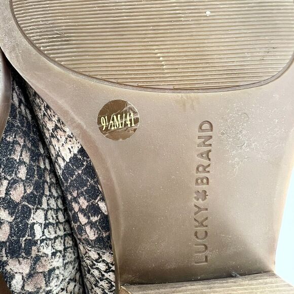 Lucky Brand Tabea Womens Size 9.5 M Snakeskin Print Booties Ankle Suede Western - Picture 5 of 6